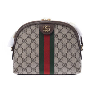 Gucci GG Supreme Sherry Shoulder Bag Beige Brown Green Red